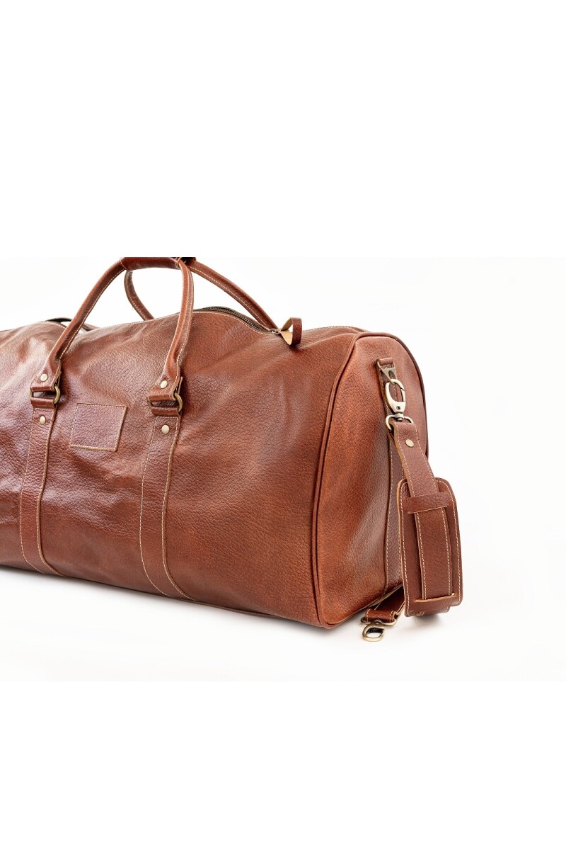 Bolso de viaje en cuero grande Marrón claro
