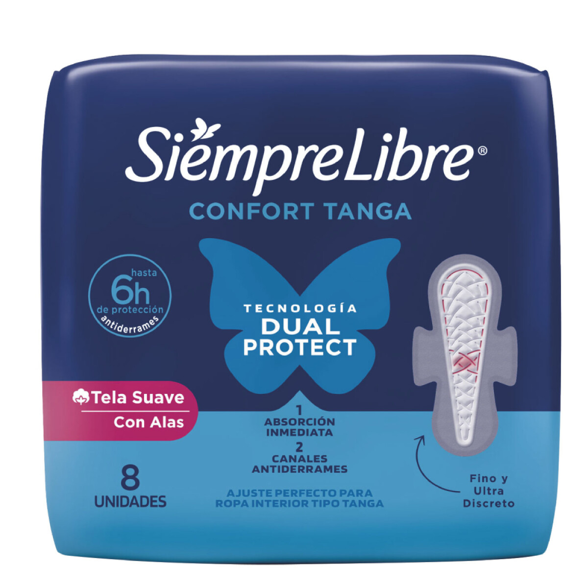 Toallas Femeninas Siempre Libre Tanga 8 Unidades 