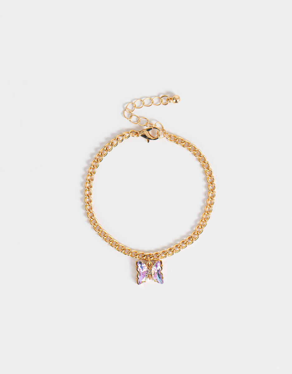Pulsera Flexible Con Mariposa 