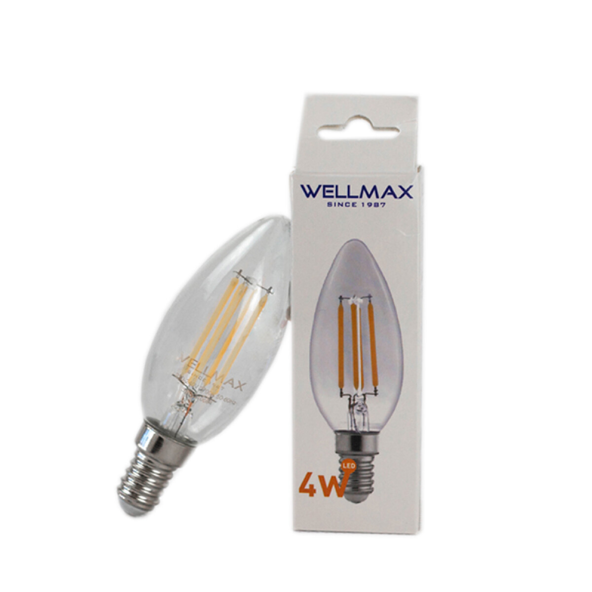 LAMPARA LED FILAMENTO VELA 4W (EQUIV 45W) E14 CALIDA WELLMAX 