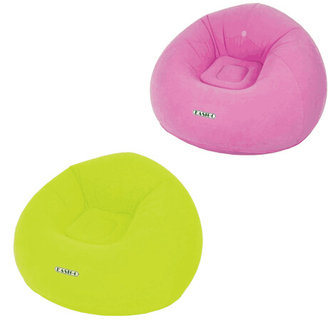 Sillón Puff Inflable Con Respaldo Interior Exterior Rosa
