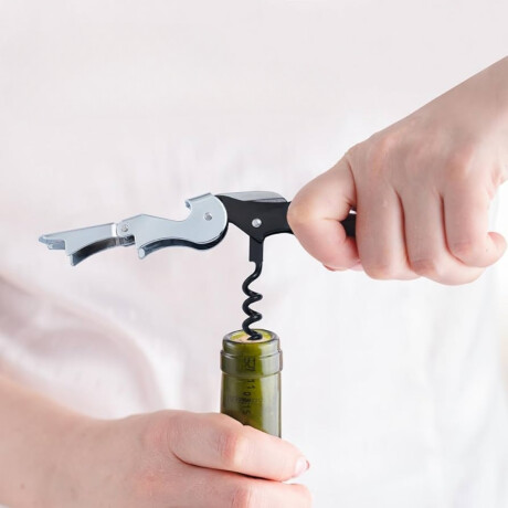 Sacacorchos doble efecto. De acero inoxidable negro Lacor Sacacorchos doble efecto. De acero inoxidable negro Lacor