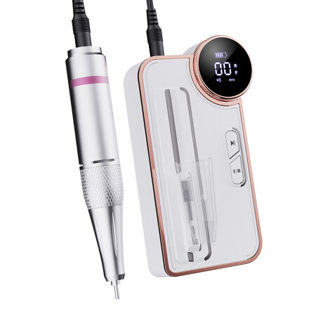 Torno Eléctrico P/Uñas Inalám Prof Velocidad Reg Accesorios Blanco