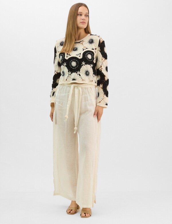 Buzo Crochet NEGRO/CRUDO