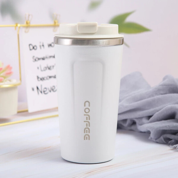 Vaso Térmico Coffee Mug 510 Ml Con Tapa Café Té Taza Jarra Variante Color Blanco
