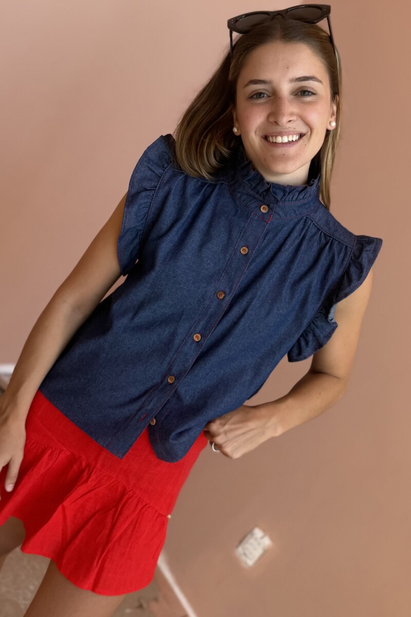 BLUSA CEREZA DENIM Azul