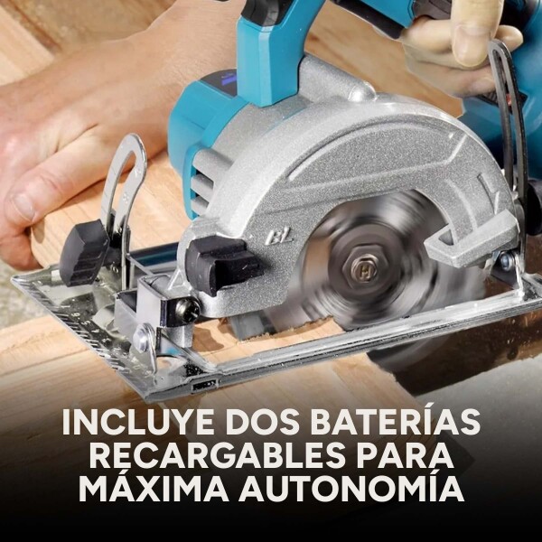 Sierra Circular Inalámbrica Portátil 850W Con 2 Baterías 48V Color Negro Verde