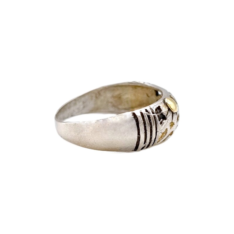 Anillo Flor-Plata y Oro-Sin Piedra-AN5539 sinpiedra