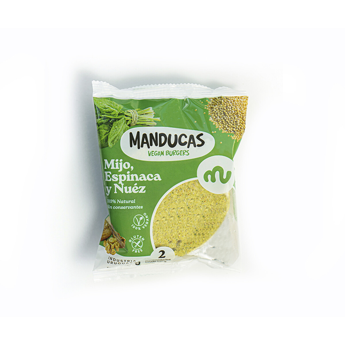 Hamburguesas mijo, espinaca y nuez 2 unidades Manducas 