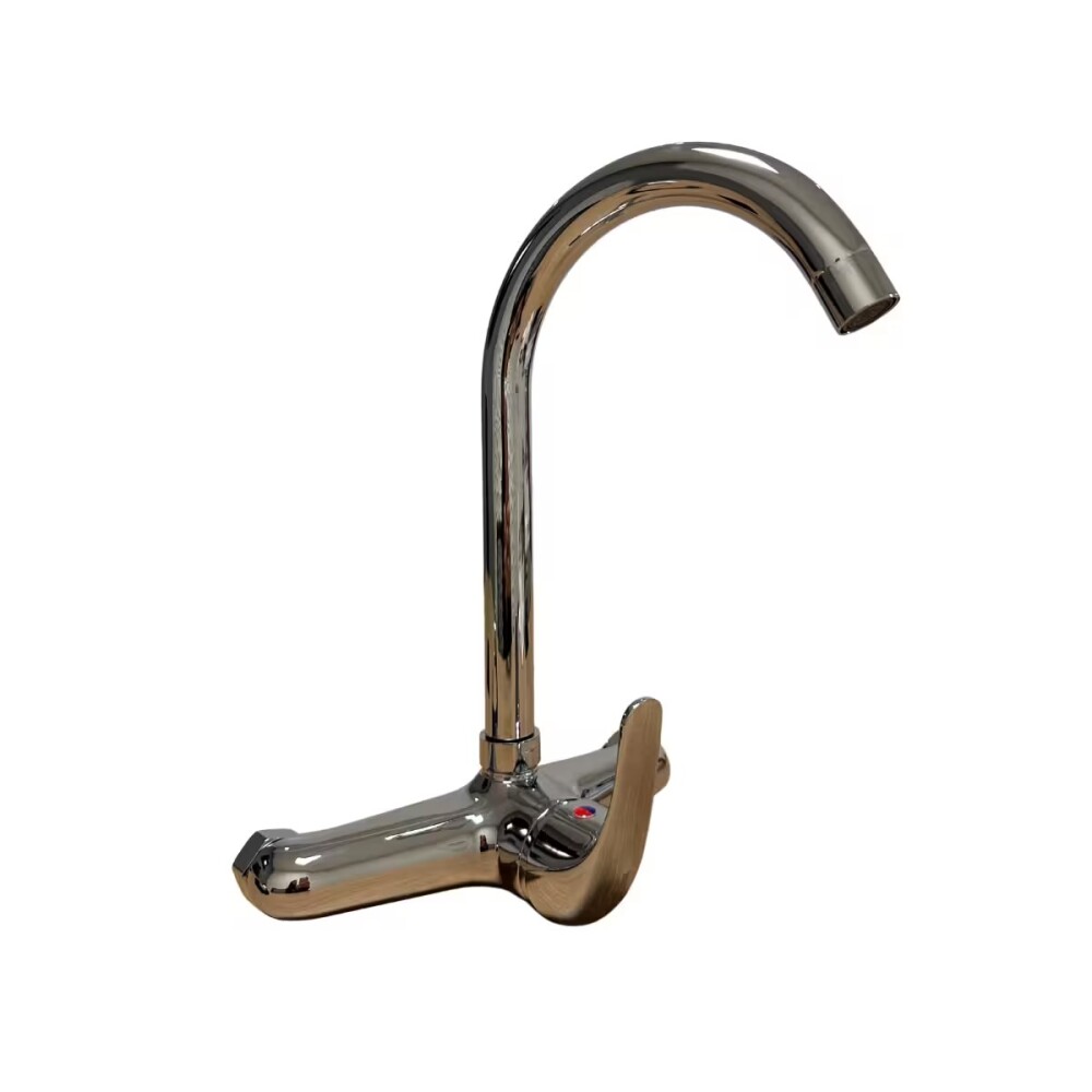 Grifería de Cocina Monocomando de pared pico alto Murdock Cromado Brillante Grifería De Cocina Monocomando De Pared Pico Alto Murdock Cromado Brillante