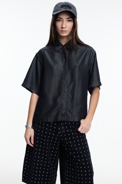 CAMISA MC LYOCELL Negro