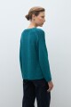Sweater cinta escote V verde petroleo