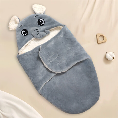 Manta Envolvente Bebé Elefante Gris