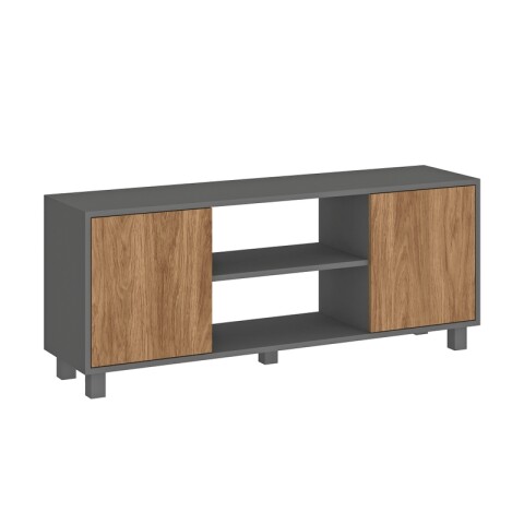 Rack TV Luka 120 cm Grafito con Puertas Miel – Hasta 50” con Patas y 2 Nichos Rack TV Luka 120 cm Grafito con Puertas Miel – Hasta 50” con Patas y 2 Nichos