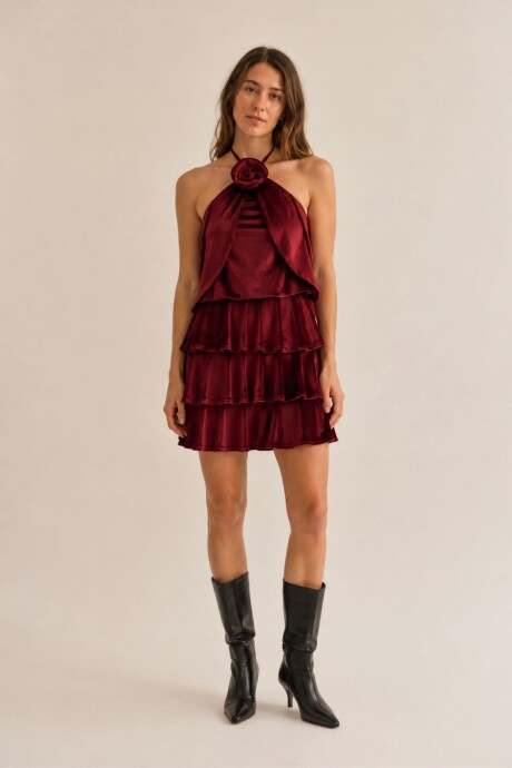 Top Rosa velvet Bordó