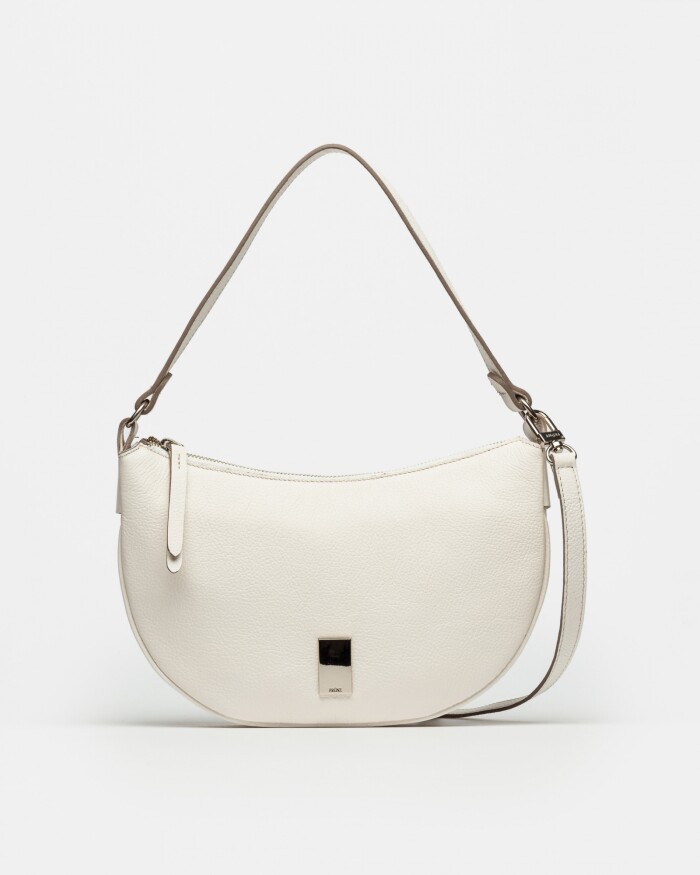 Cartera Al Hombro Lua En Napa Blanco