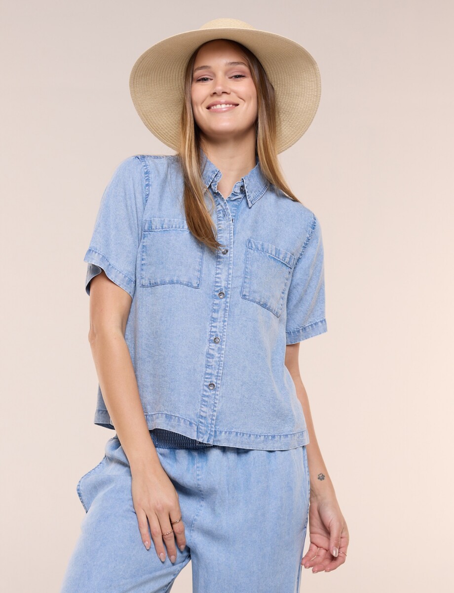 Camisa Lyocell Con Bolsillos - Jean 