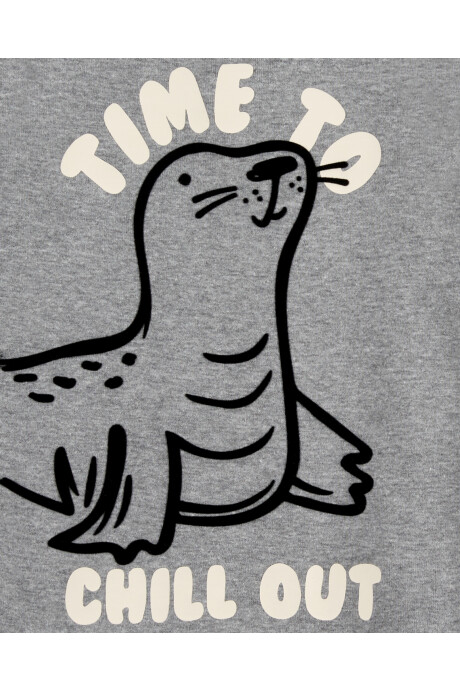 Pijama cuatro piezas de algodón, dos pantalones y dos remeras, diseño animales marinos Sin color