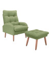 Combo Rustico Poltrona + Puff Nantes Verde