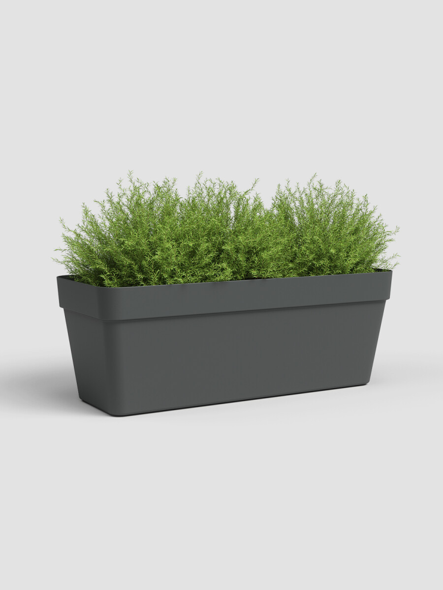 JARDINERA CAPRI CON PLATO GRAFITO