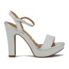 Sandalia Vizzano Mujer Taco 12cm Plataforma 2cm Plata