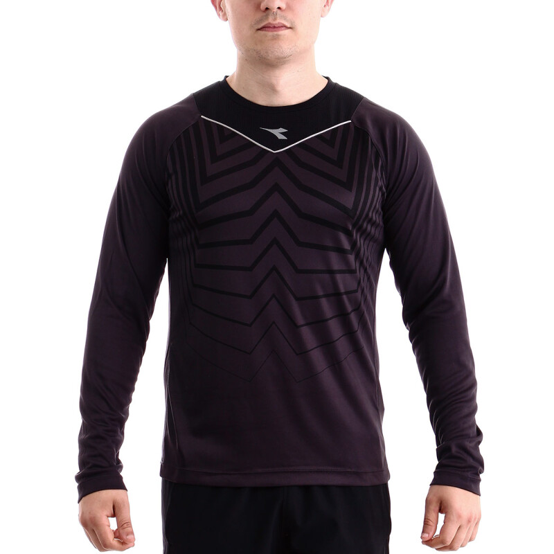 Diadora T1 Sun Lock Ls T-shirt Humo Negro