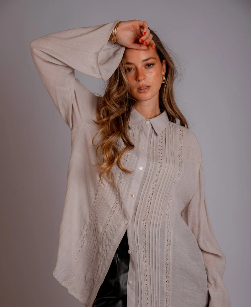 Camisa Zaira beige