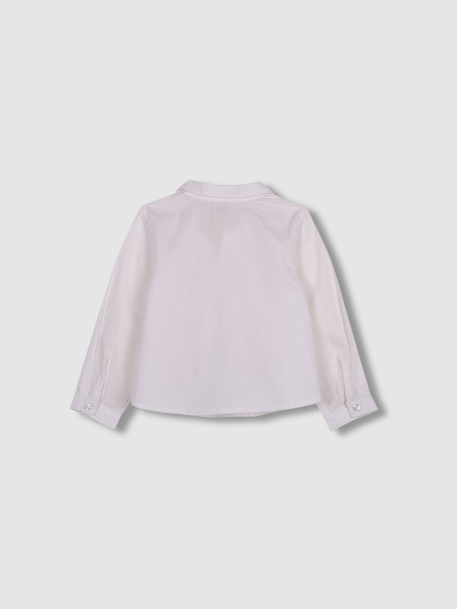 Camisa Cuello Bebe Blanco Roto
