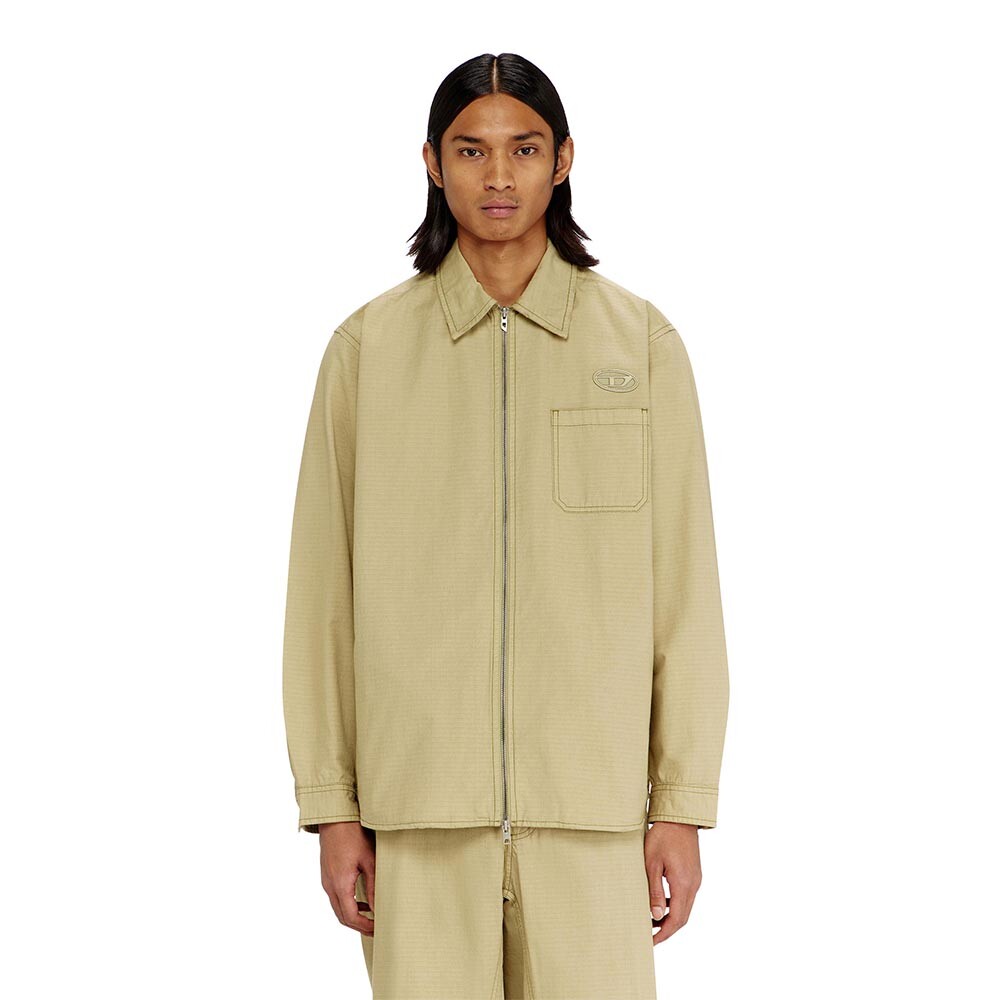 Camisa Para Hombre S-Alias-Zip Beige