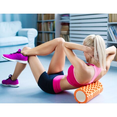 Rolo Pilates Yoga Rodillo Sensitivo 33cm Masajeador Celeste