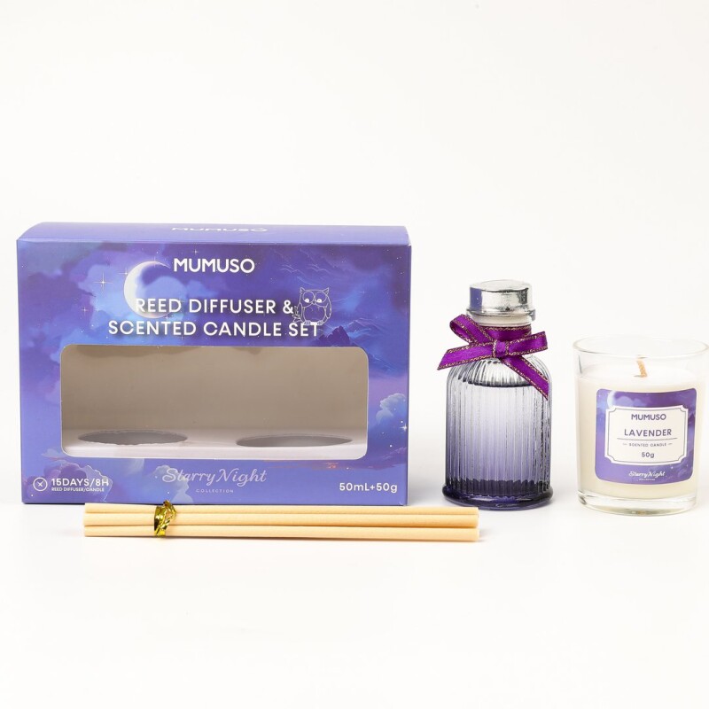 SET DE DIFUSOR DE VARILLAS Y VELA PERFUMADA NOCHE ESTRELLADA SET DE DIFUSOR DE VARILLAS Y VELA PERFUMADA NOCHE ESTRELLADA