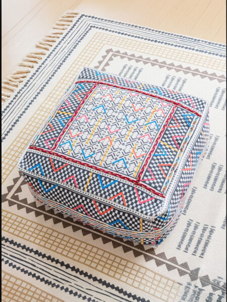 PUFF CUADRADO TEXTIL ETNICO CORAL CORAL