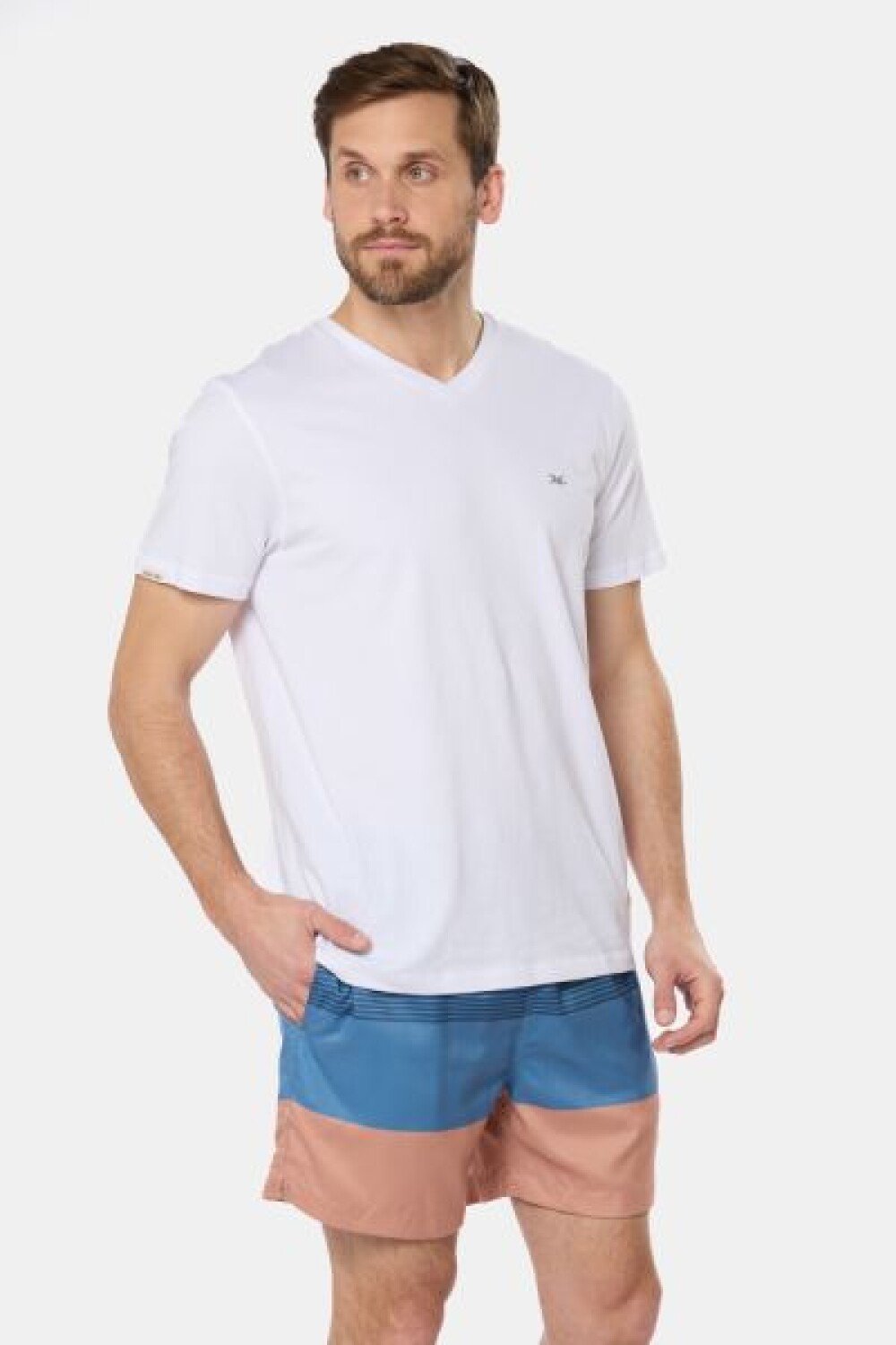 SHORT DE BAÑO RAYADO Azul