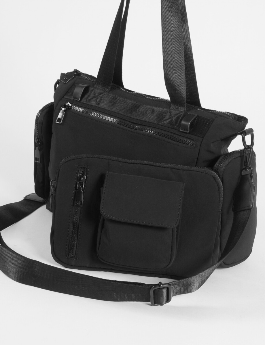 PREVENTA Cartera con bolsillo removible y correa regulable - negro 