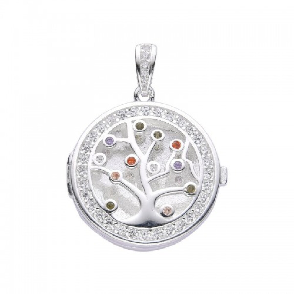 Guardapelo de plata 925 con circonias, ÁRBOL DE LA VIDA. 