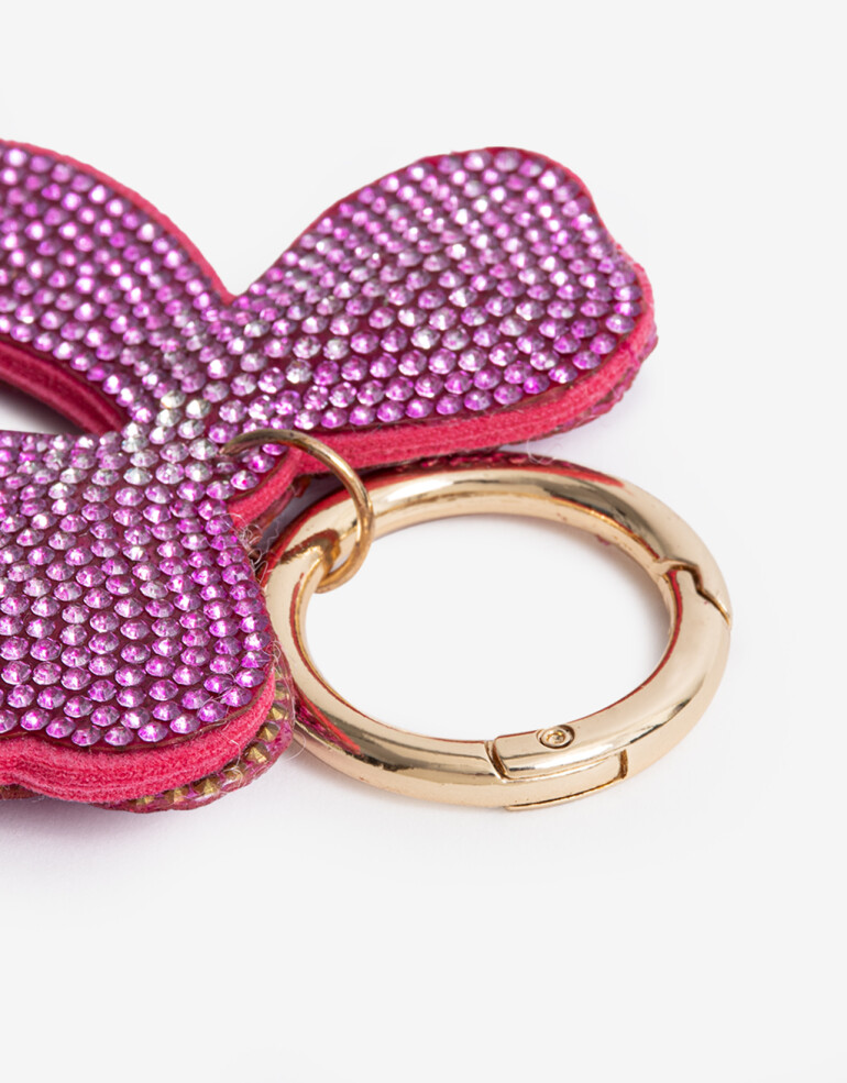 Llavero Llavero Y Bag Charm Moño Strass - Fucsia Claro