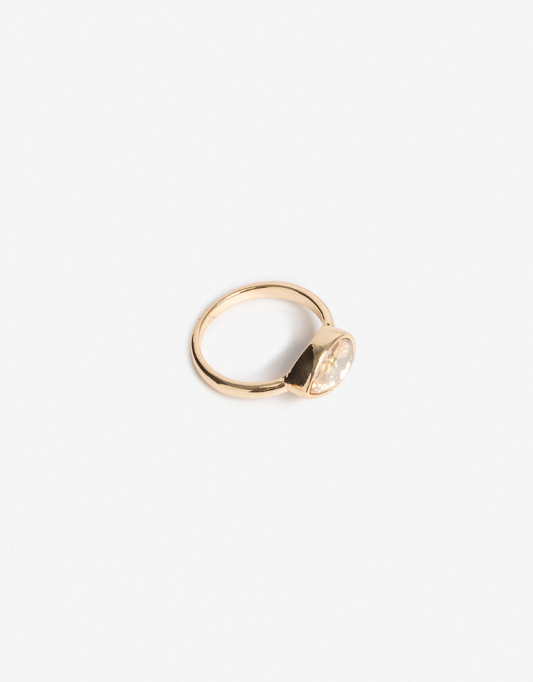 Anillos Medianos y Grandes Acrilico Anillo Con Charm Acrílico - Dorado