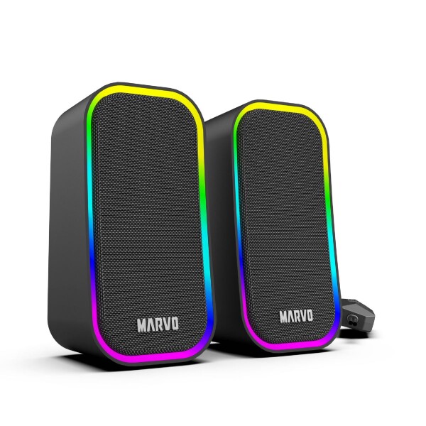 Parlante Gamer Pc Marvo Sg-285 2.0 Luz Rgb PARLANTE MARVO SG-285 RGB GAMING NEGRO