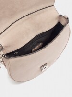 Bolso Bandolera Efecto Piel Con Solapa rosa