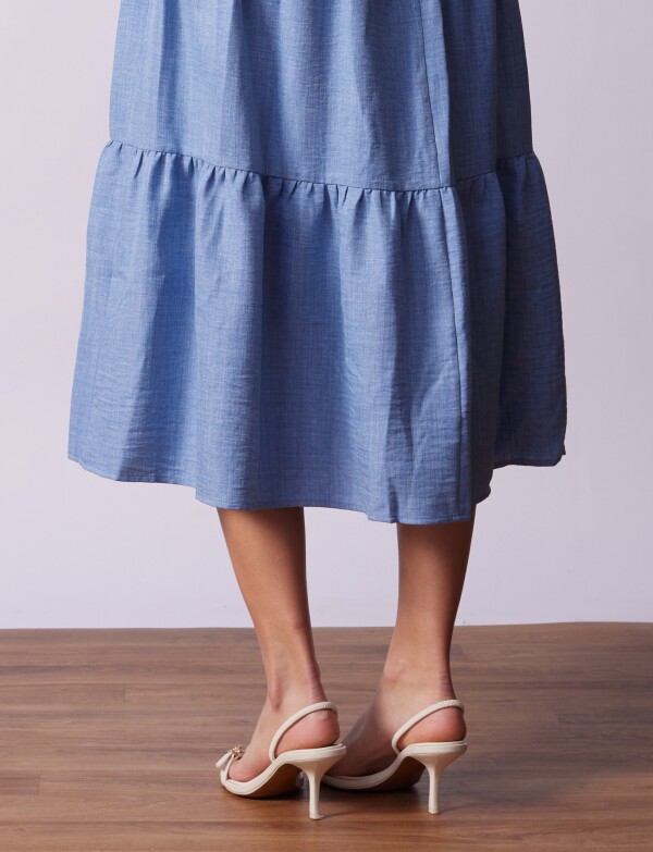 Vestido Volados CELESTE