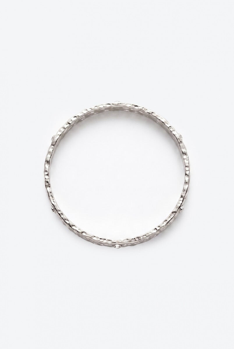 Pulsera rígida texture - plateado 