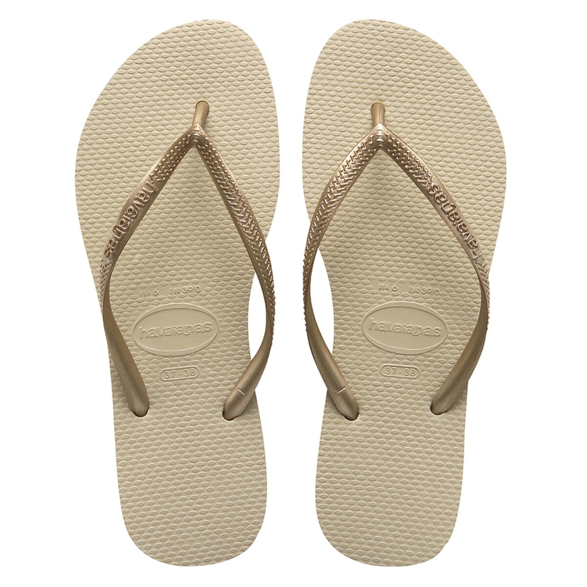 Sandalias de Mujer Havaianas Havaiana SLIM Havaianas - Beige Arena - Dorado 