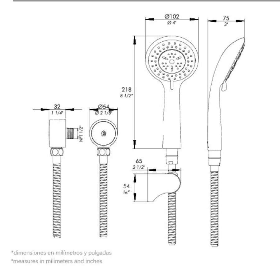 Kit de Ducha Manual Negro Kit de Ducha Manual Negro