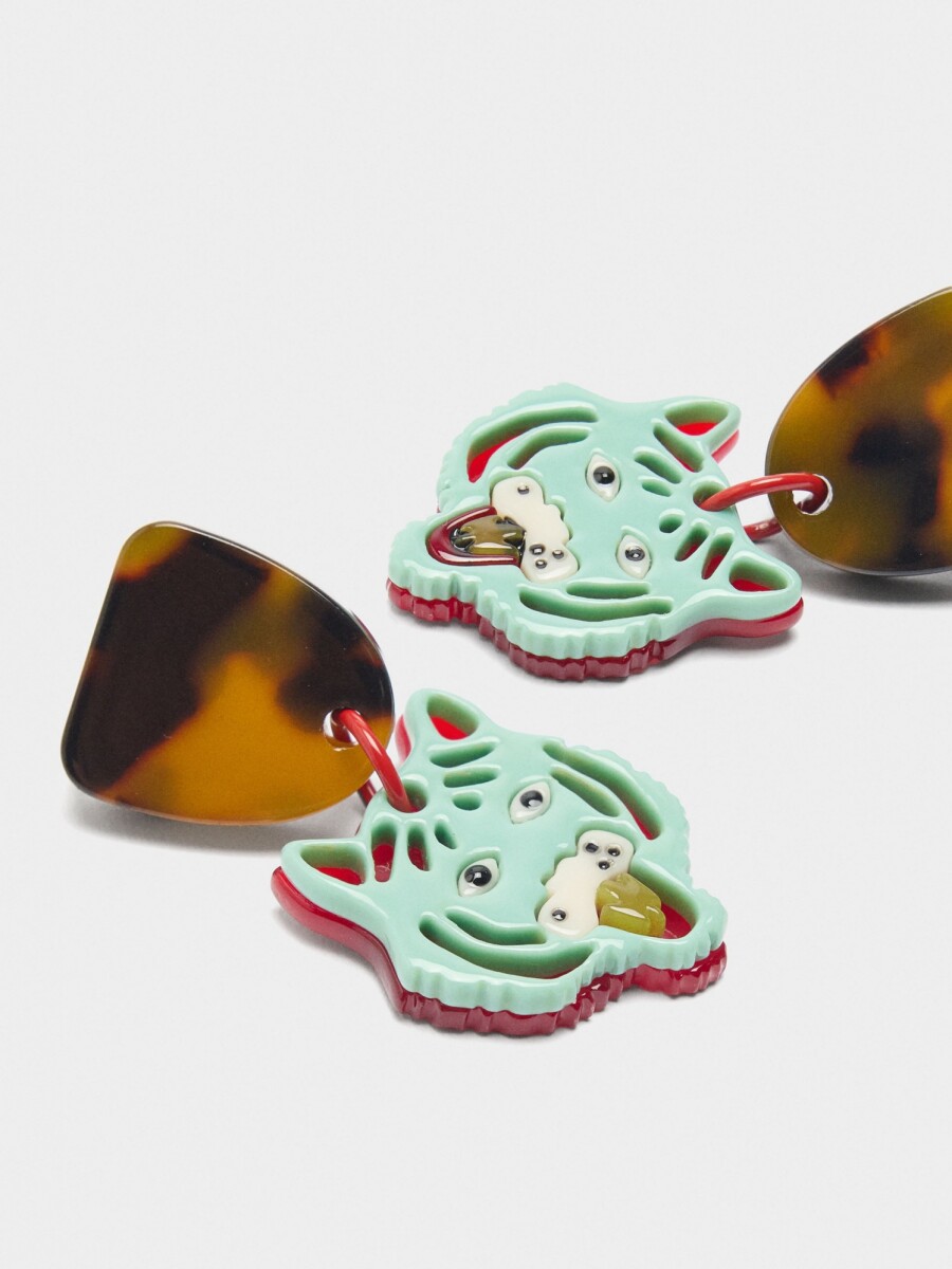 Pendientes Largos Colgante Tigre multicolor
