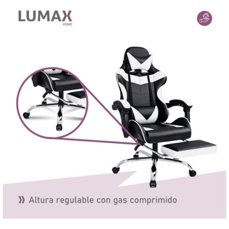 Silla Gamer Lumax Modelo ROM con Apoyapies Blanco