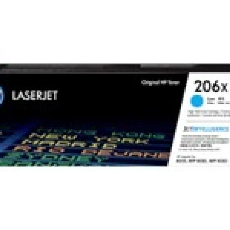 HP 206X - Alto rendimiento - cián - original - LaserJet - cartucho de tóner (W2111X) - para Color LaserJet Pro M255, M283, MFP M HP 206X - Alto rendimiento - cián - original - LaserJet - cartucho de tóner (W2111X) - para Color LaserJet Pro M255, M283, MFP M