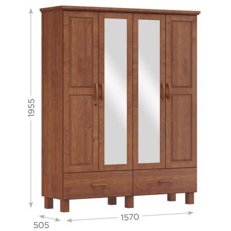 Placard 4 Puertas 2 Cajones Bronce Imbui U