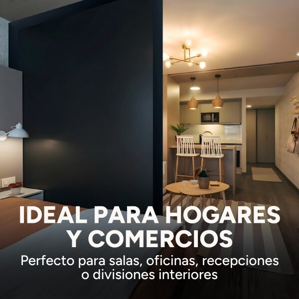 Panel Divisor Separador Ambientes 2,4 x 2,90m + 2 Rieles 3m Negro 1