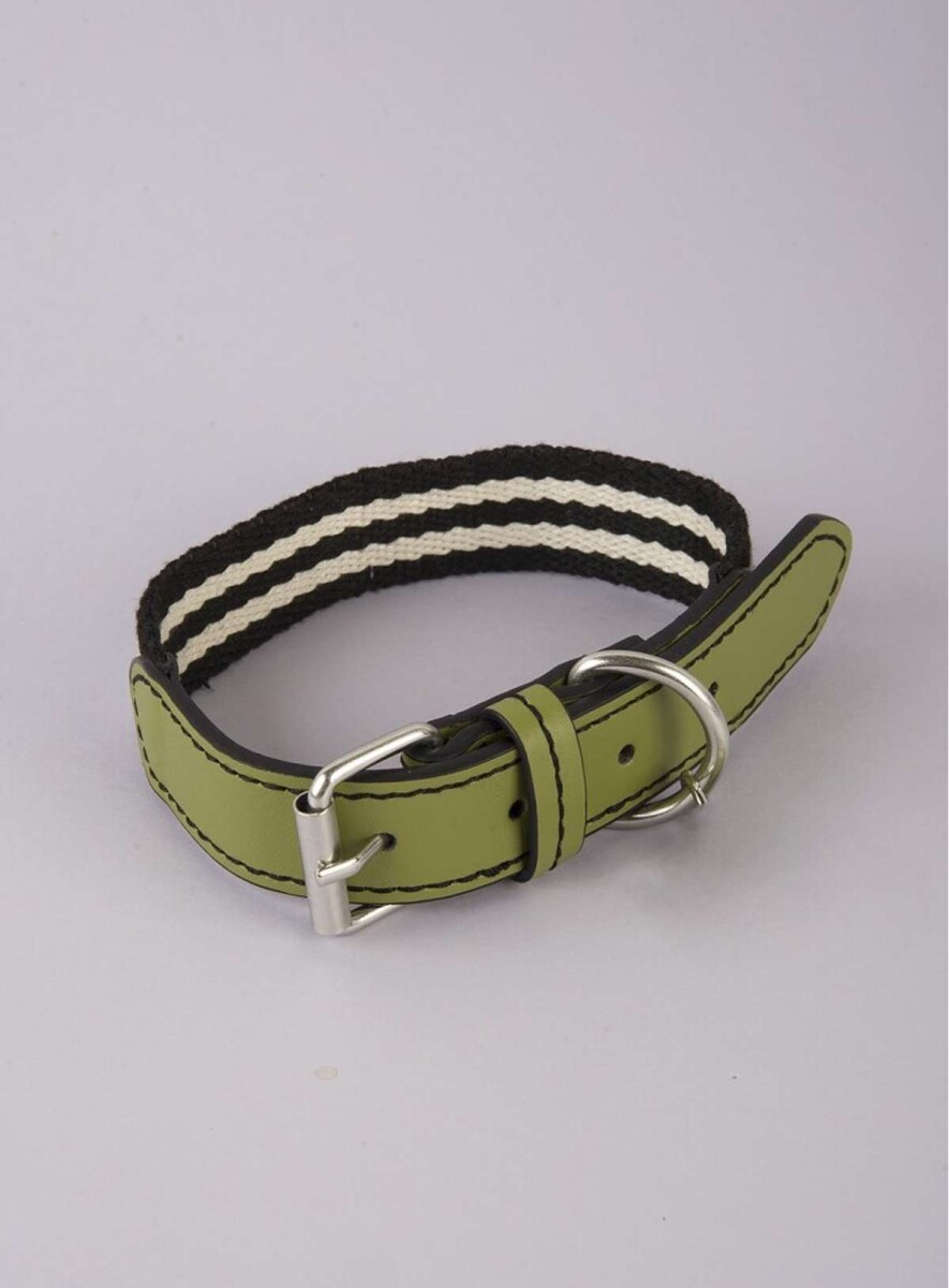 Collar perro mediano strap - Verde mili/esmeralda 