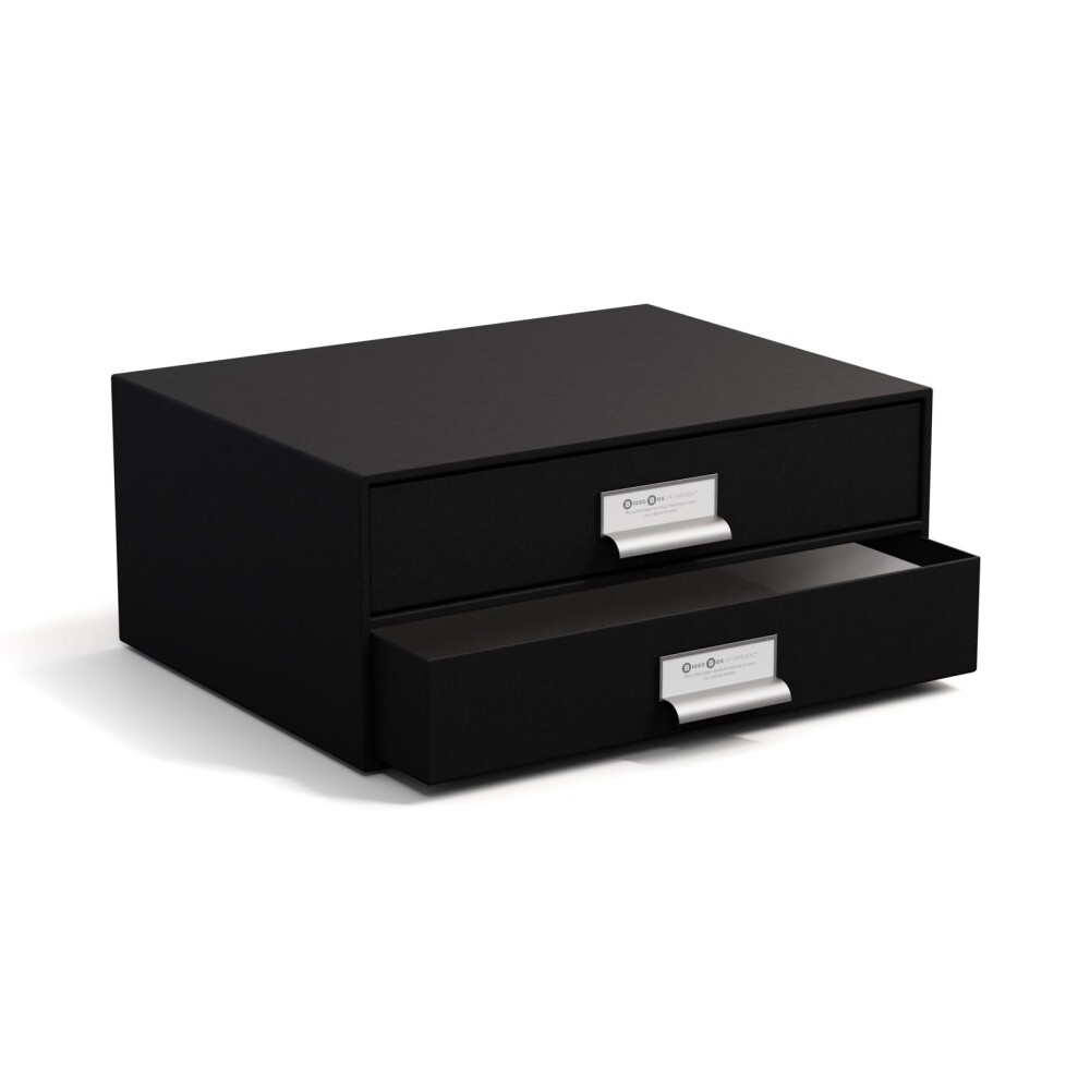 ORG ESCRITORIO 2 CAJONES PAPEL NEGRO BIRGER